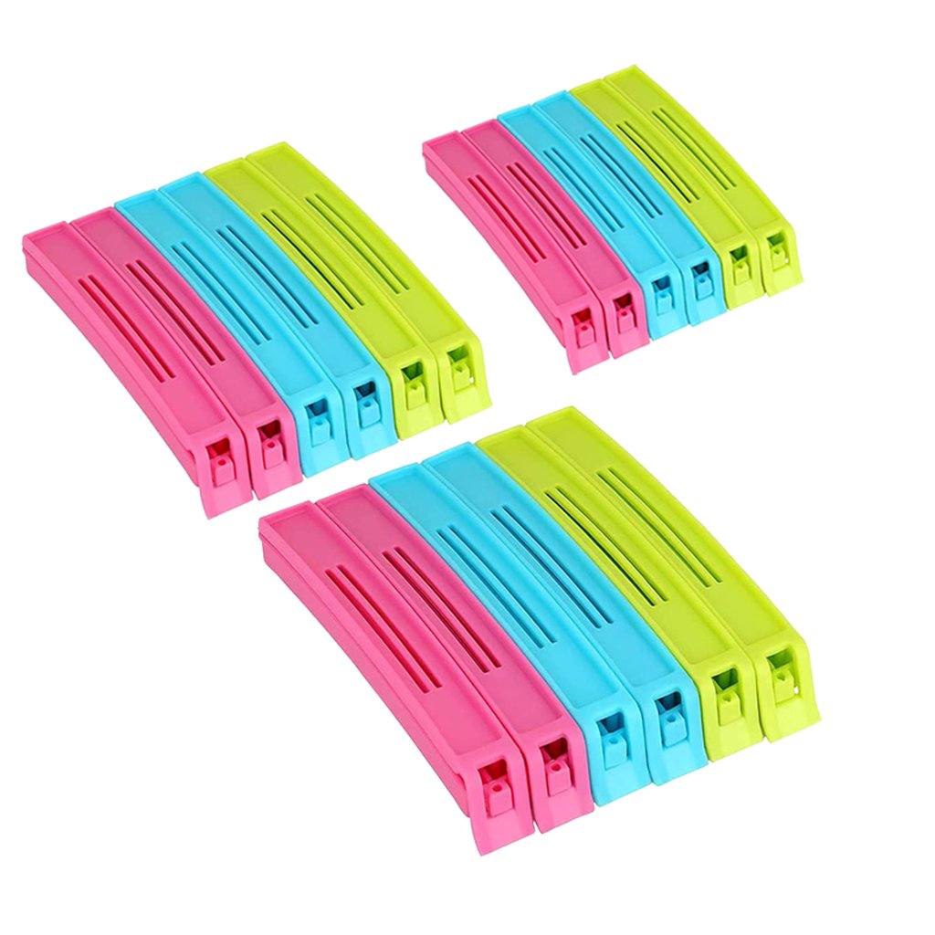 PVC Food Snack Bag Pouch Clip Sealer - Food Bag Clips - Pack of 18 Clips -  Imported Heavy Quality